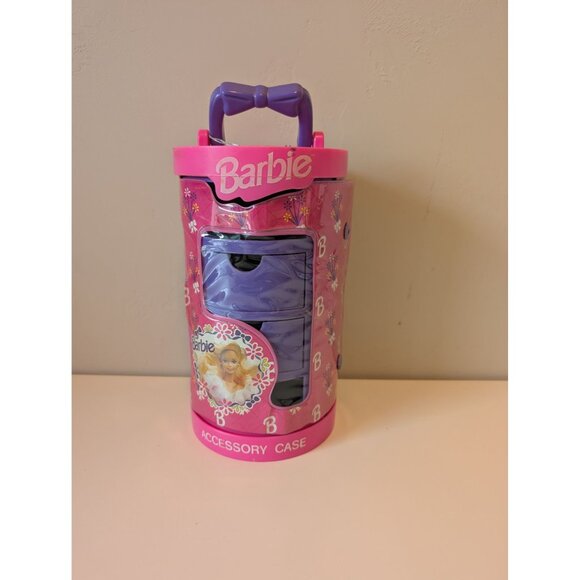 Barbie Pink & Purple Accessory Case With Handle & Drawers - Mattel 1991 Vintage - Picture 1 of 7